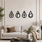 Four Elements Design Silhouette Metal Art Wall Decor