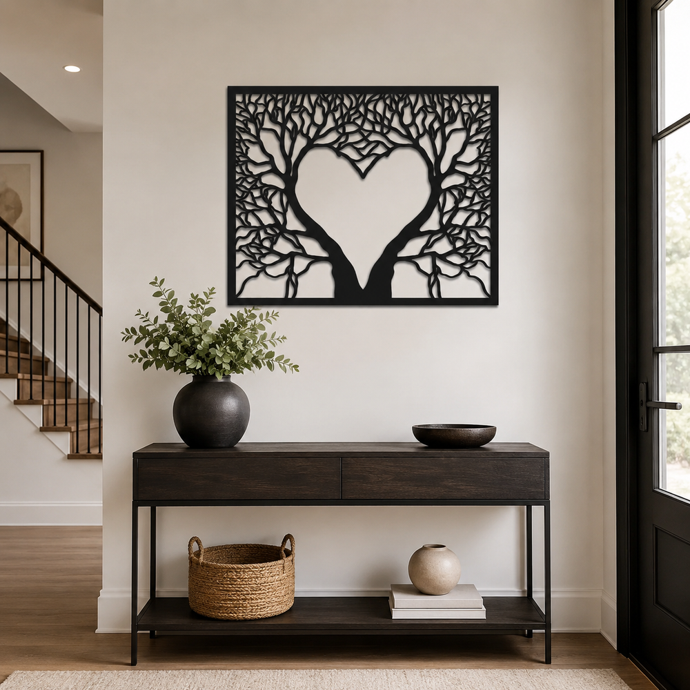 Beautiful in Heart Shape Metal Art Wall Decor