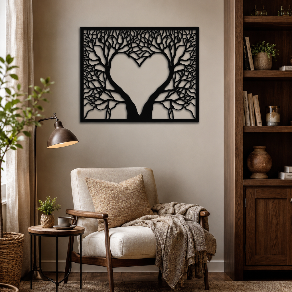 Beautiful in Heart Shape Metal Art Wall Decor