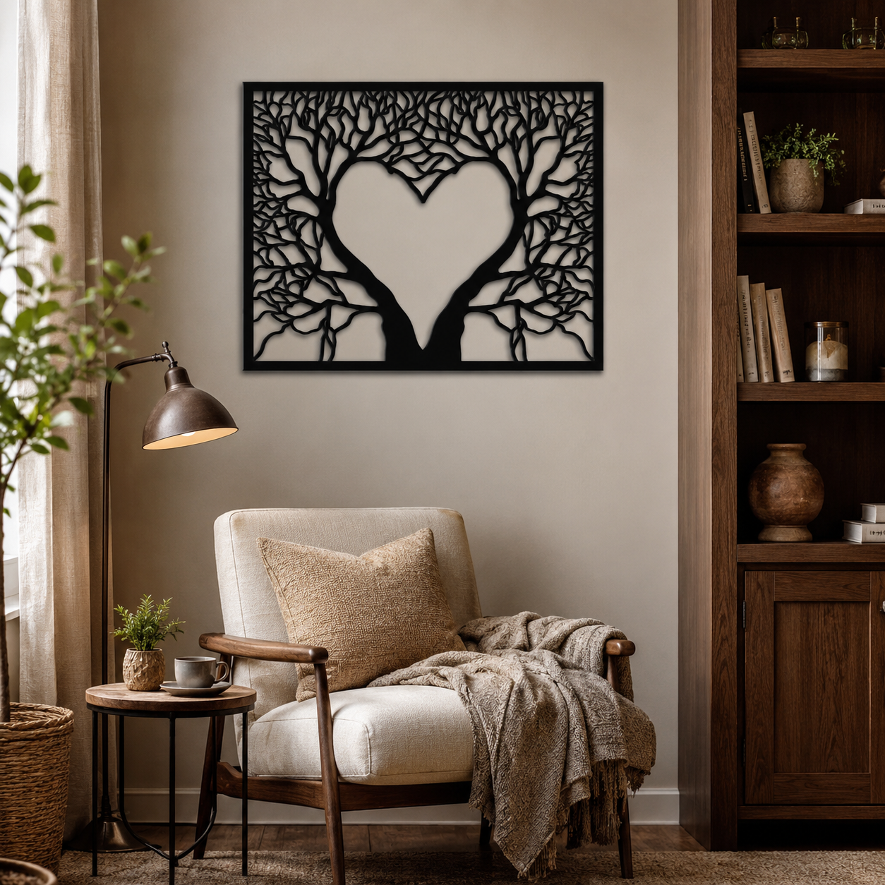 Beautiful in Heart Shape Metal Art Wall Decor