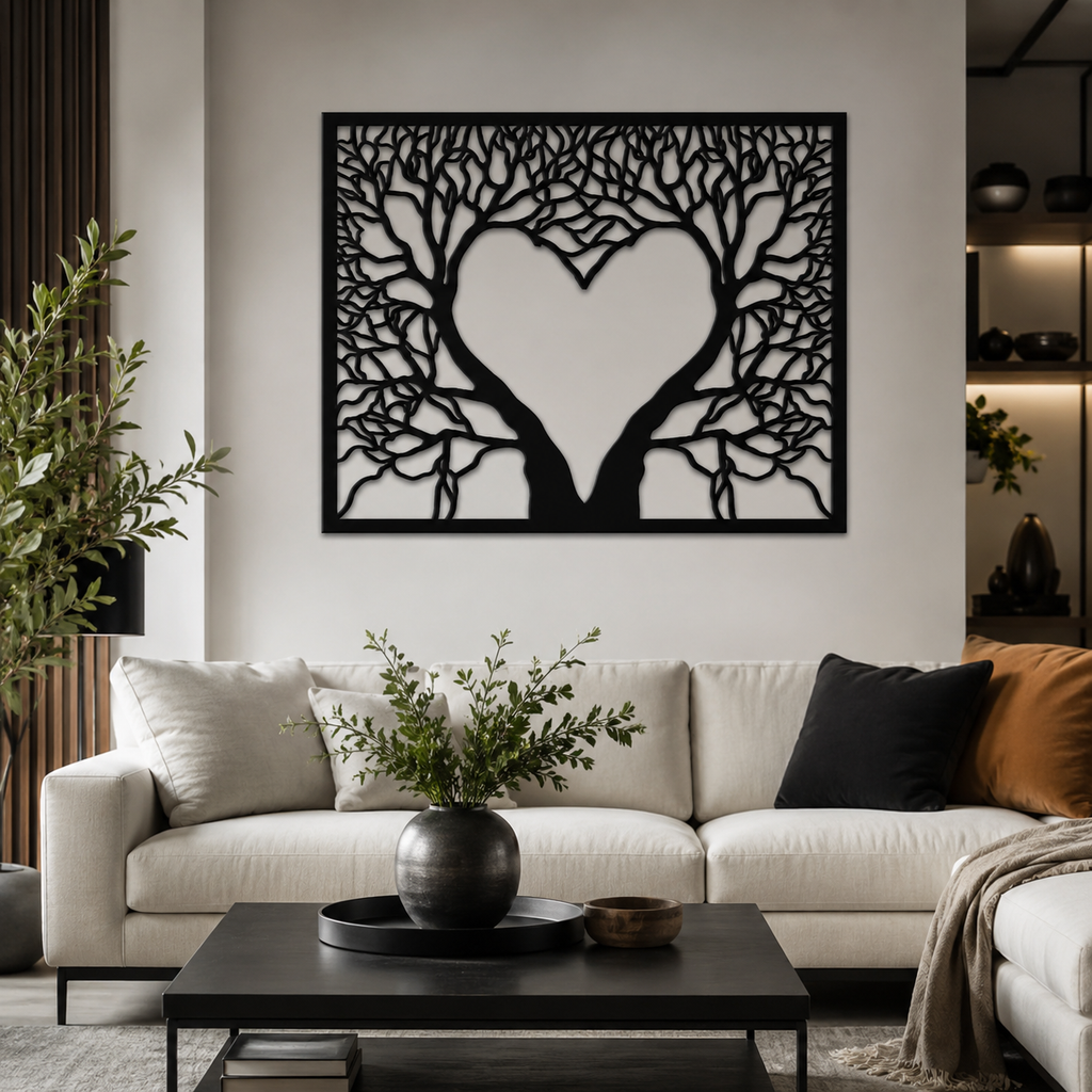 Beautiful in Heart Shape Metal Art Wall Decor