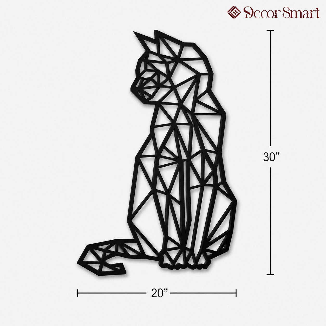Beautiful Design Geometric Cat Metal Art Wall Decor