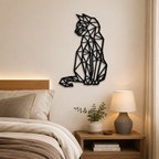 Beautiful Design Geometric Cat Metal Art Wall Decor
