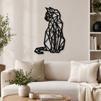 Beautiful Design Geometric Cat Metal Art Wall Decor