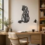 Beautiful Design Geometric Cat Metal Art Wall Decor