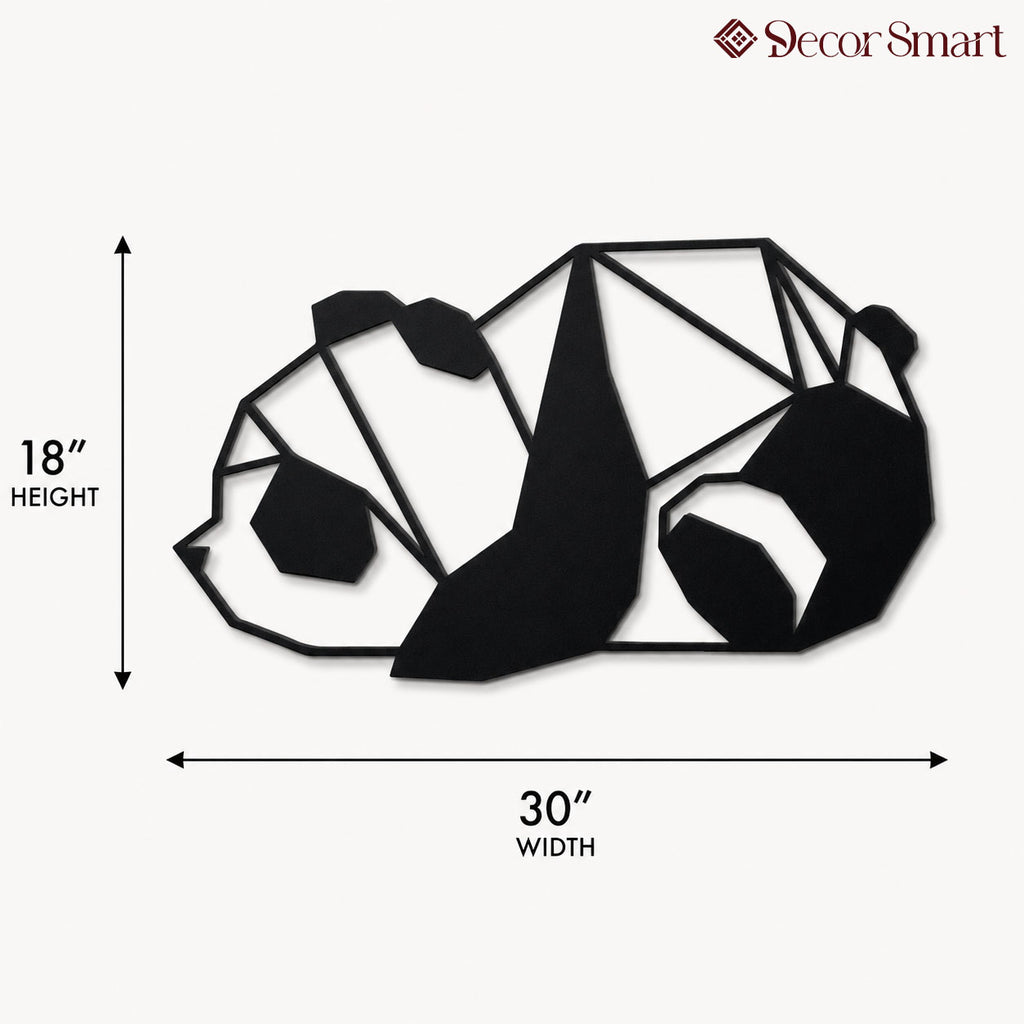Beautiful Geometric Cute Lazy Panda Metal Art Wall Decor