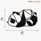 Beautiful Geometric Cute Lazy Panda Metal Art Wall Decor