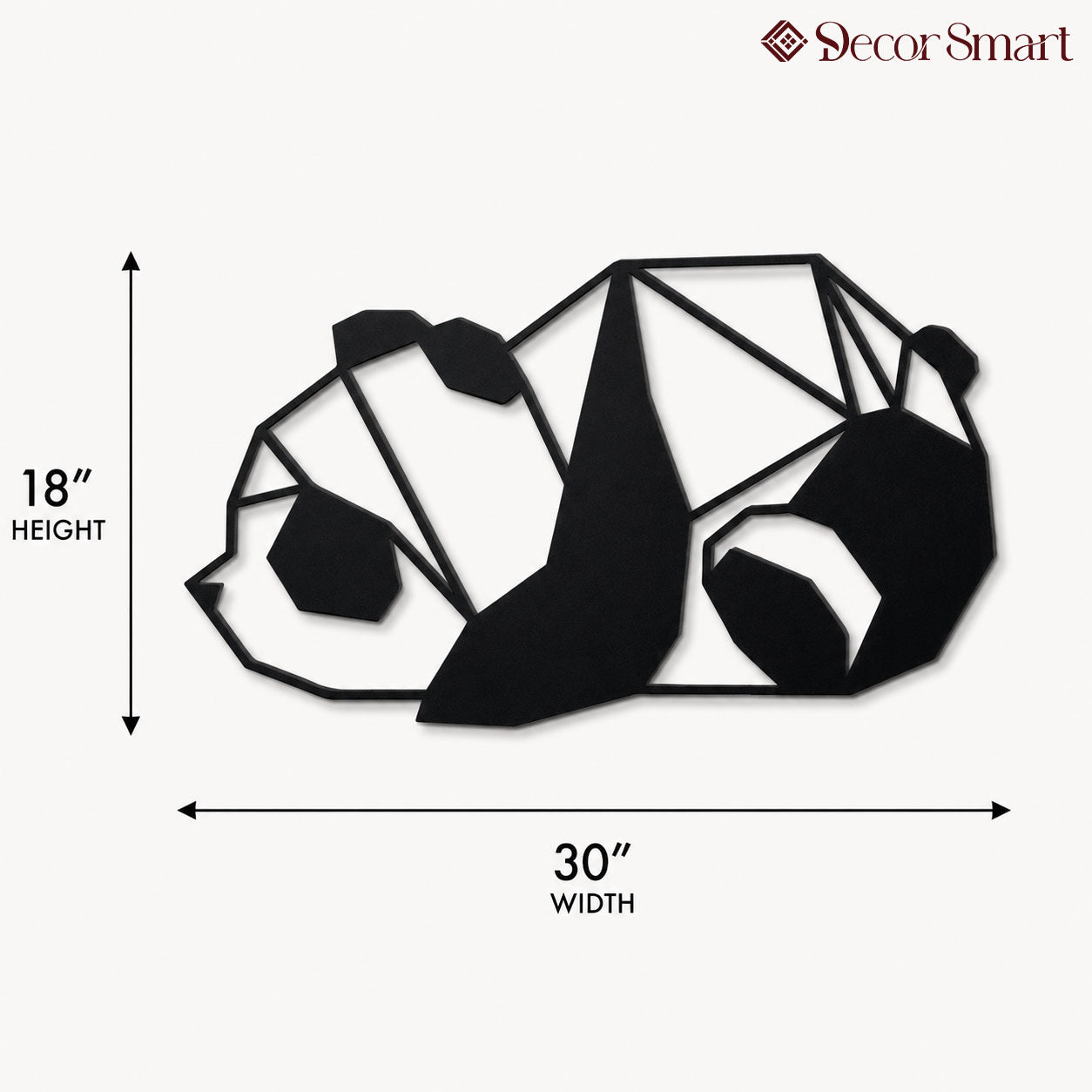 Beautiful Geometric Cute Lazy Panda Metal Art Wall Decor