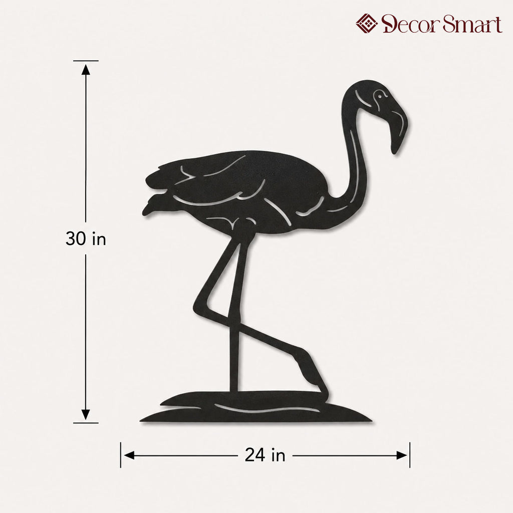 Flamingo Design Silhouette Metal Art Wall Decor