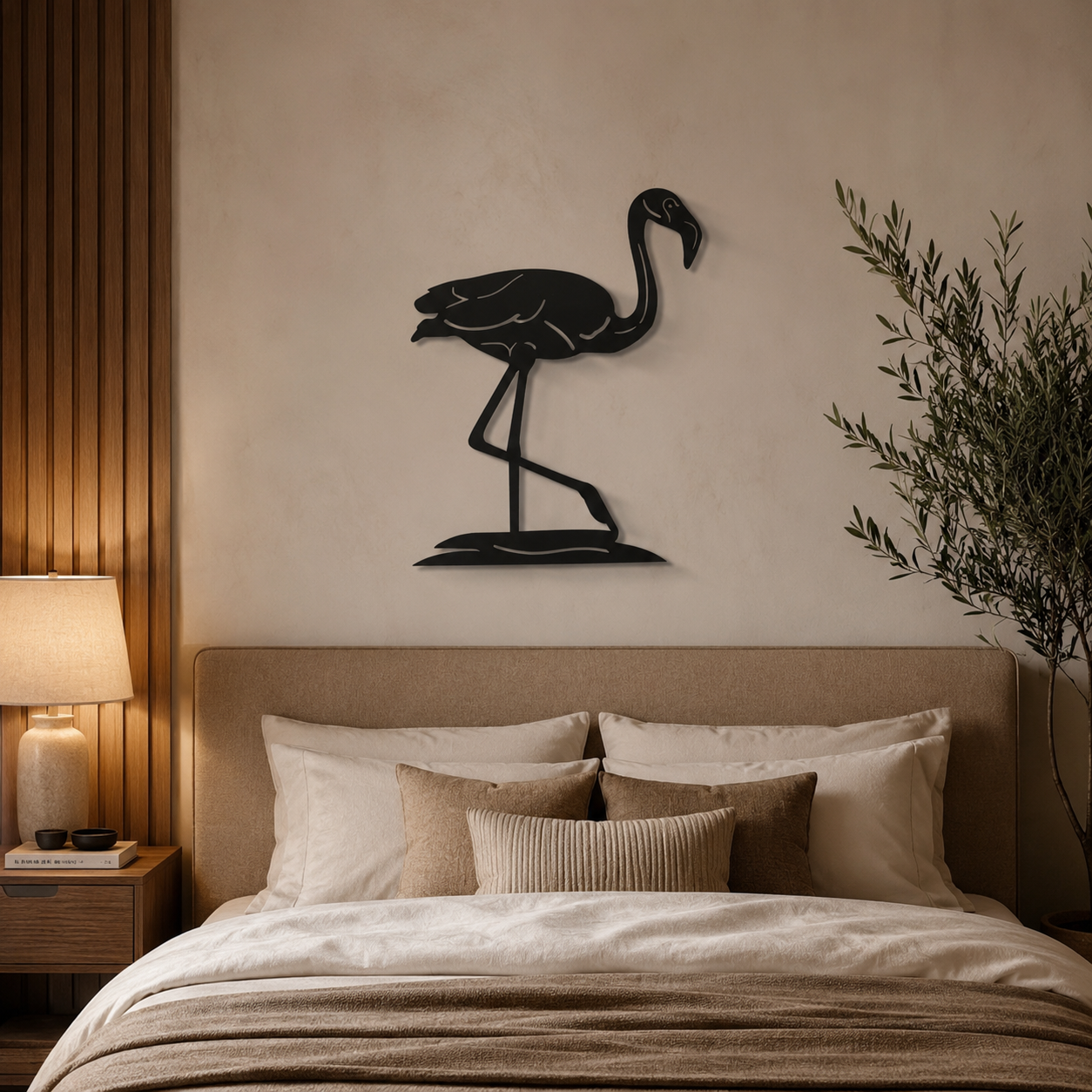 Flamingo Design Silhouette Metal Art Wall Decor