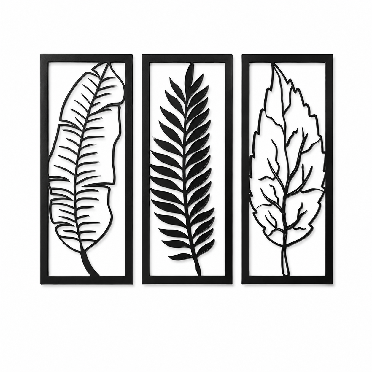 Tropical Foliage Trio Leafs Wall Metal Art Decor