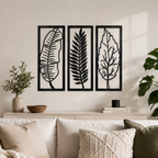 Tropical Foliage Trio Leafs Wall Metal Art Decor