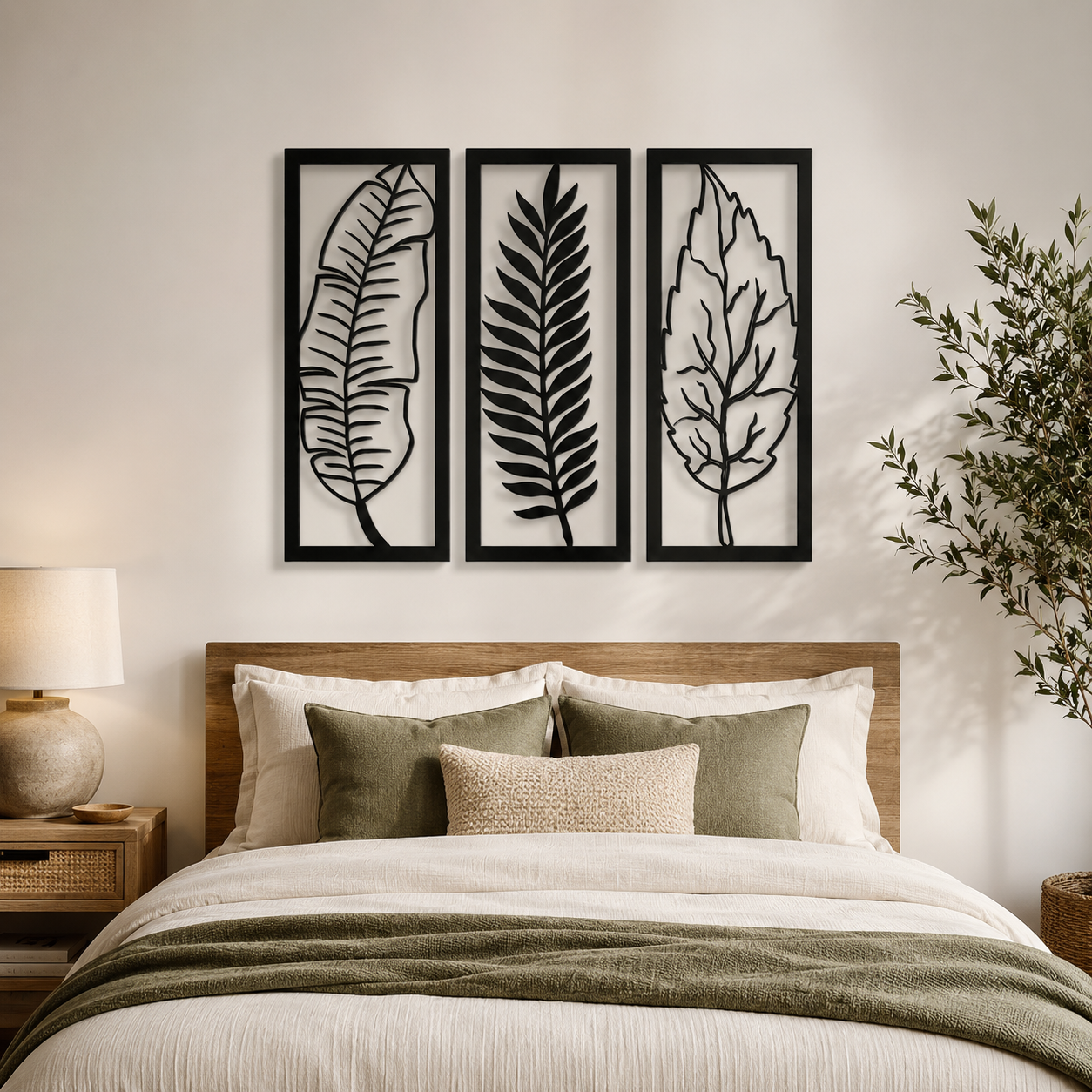 Tropical Foliage Trio Leafs Wall Metal Art Decor