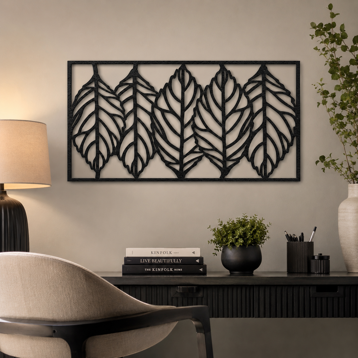 Leaf Blade Minimalist Modern Abstract Wall Metal Art Decor