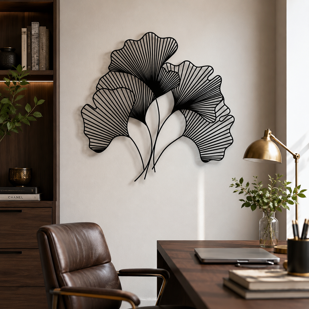 GInkgo BIloba Leaf Wall Metal Art Decor