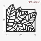 Beautiful Leaf Design in Golden Wall Metal Art Decor