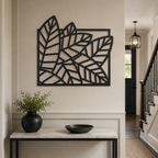 Beautiful Leaf Design in Golden Wall Metal Art Decor