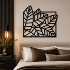 Beautiful Leaf Design in Golden Wall Metal Art Decor