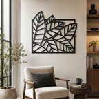 Beautiful Leaf Design in Golden Wall Metal Art Decor