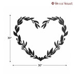 Beautiful Floral Heart Design Wall Metal Art Decor