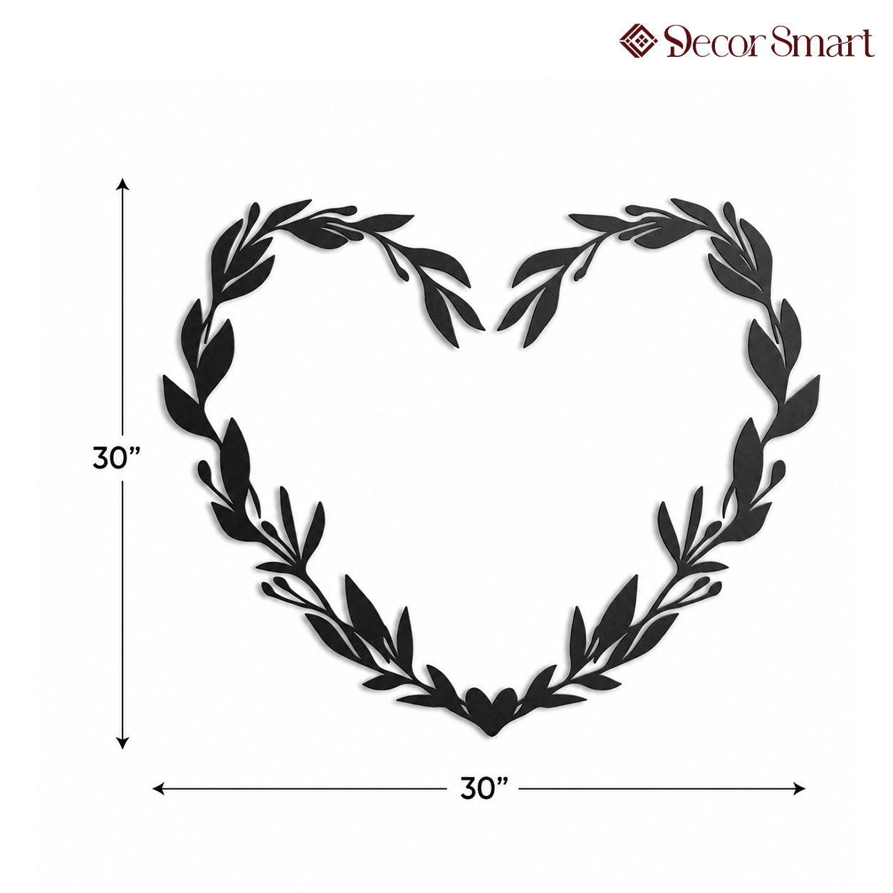 Beautiful Floral Heart Design Wall Metal Art Decor