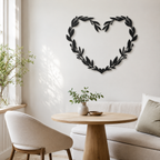 Beautiful Floral Heart Design Wall Metal Art Decor