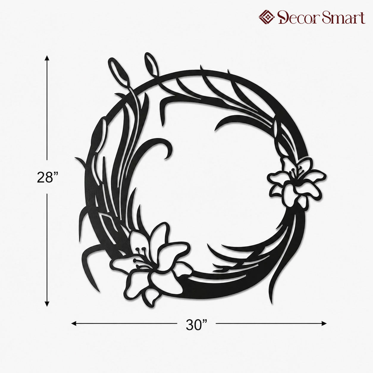 Metal Round Flower Design Wall Metal Art Decor