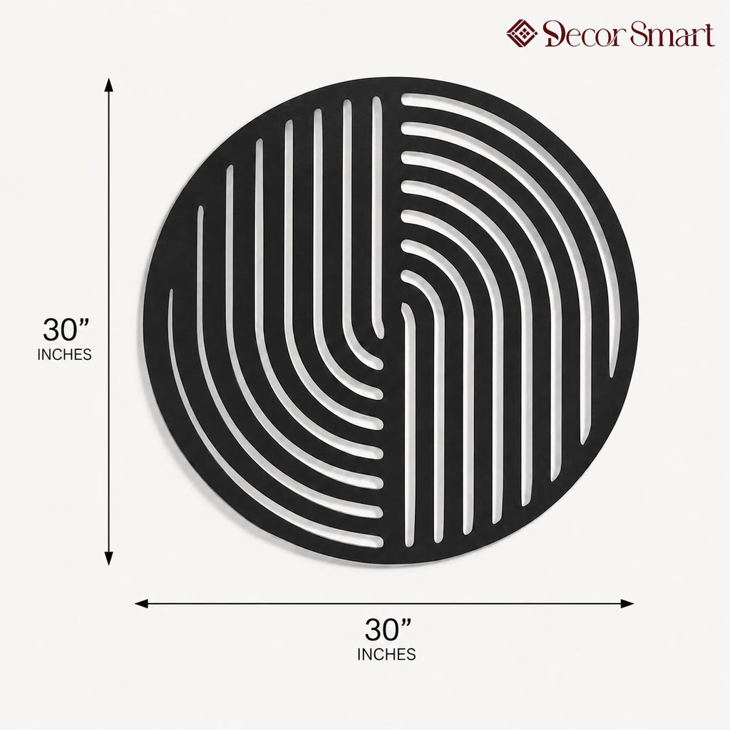 Circular Abstract Strips Wall Metal Art Decor