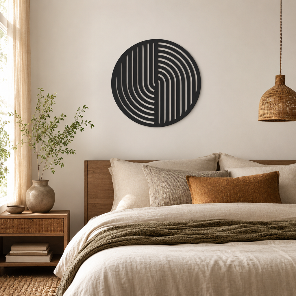 Circular Abstract Strips Wall Metal Art Decor