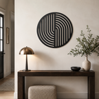 Circular Abstract Strips Wall Metal Art Decor