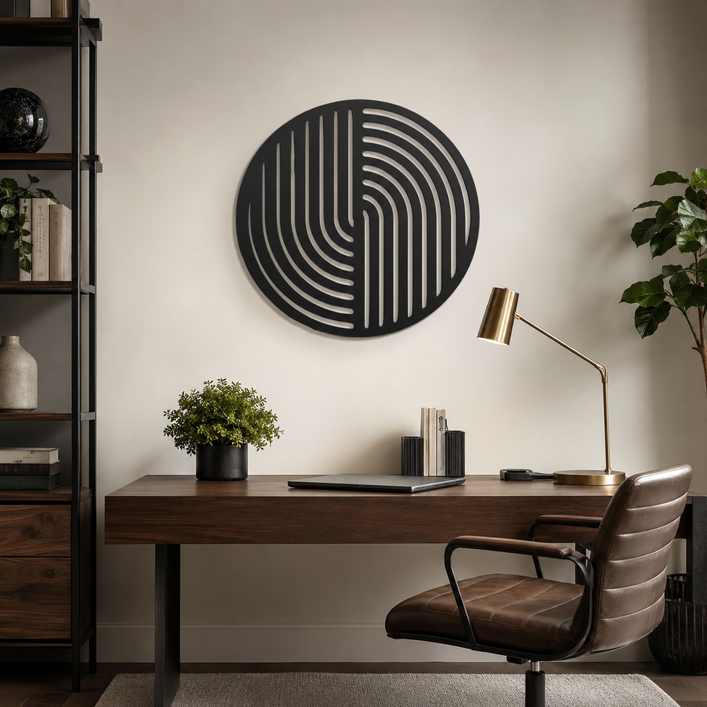 Circular Abstract Strips Wall Metal Art Decor