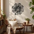 Unique Wacky Sun Design Wall Metal Art Decor