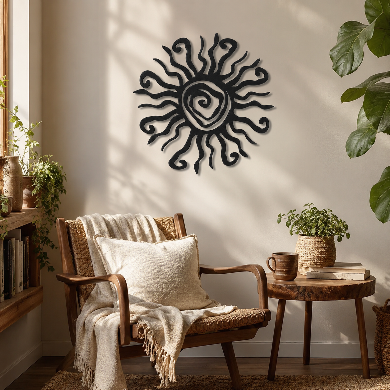 Unique Wacky Sun Design Wall Metal Art Decor