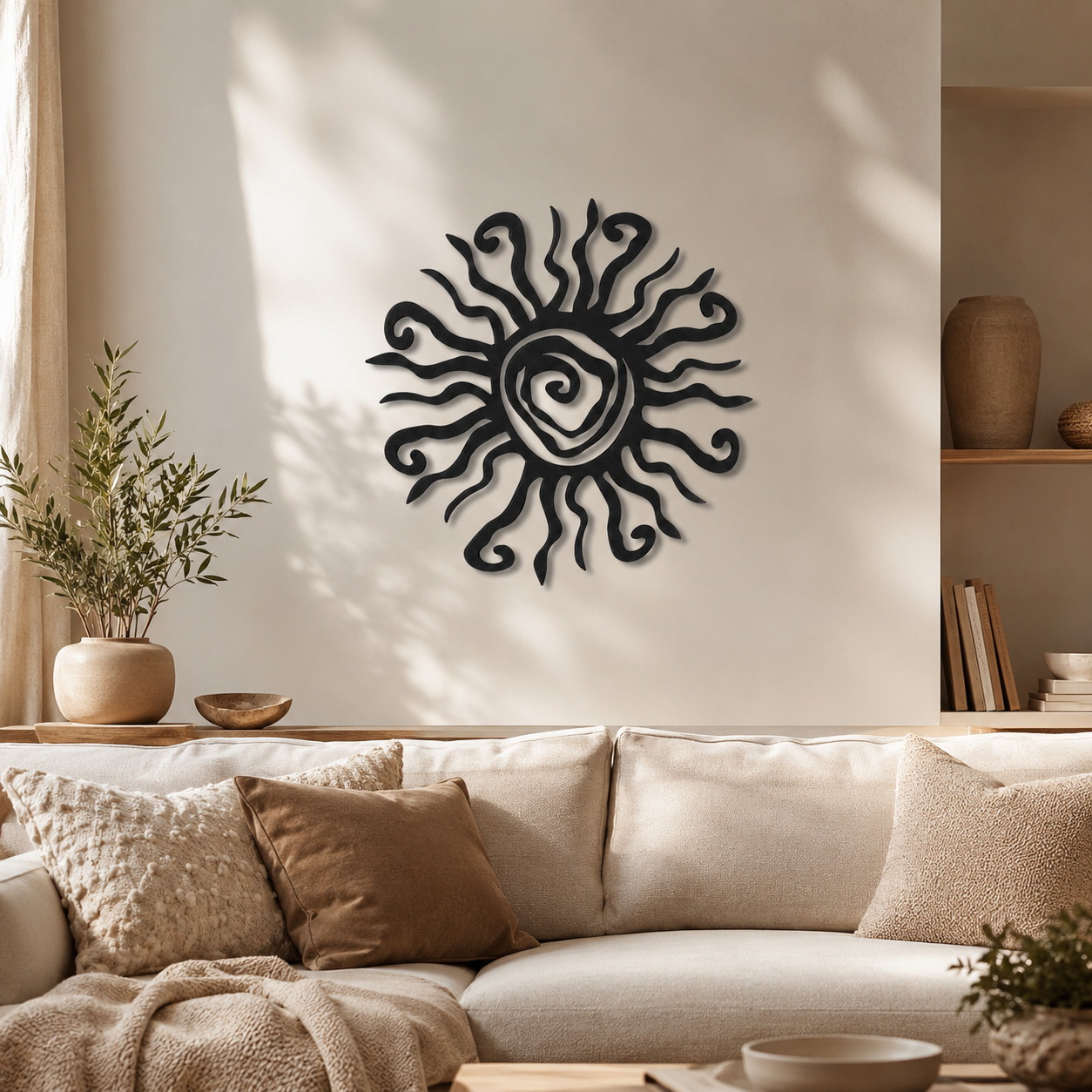 Unique Wacky Sun Design Wall Metal Art Decor