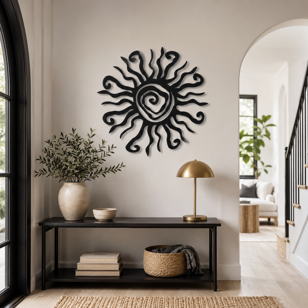 Unique Wacky Sun Design Wall Metal Art Decor