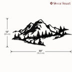 Mountain Range Trees View Metal Art Wall Decor