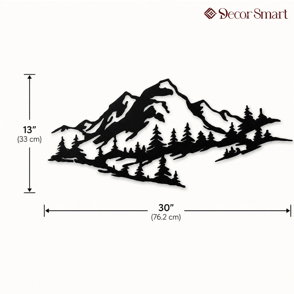 Mountain Range Trees View Metal Art Wall Decor