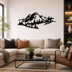 Mountain Range Trees View Metal Art Wall Decor