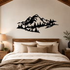 Mountain Range Trees View Metal Art Wall Decor