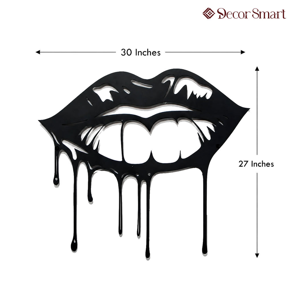 Dripping Lips Design Shade Metal Art Wall Decor