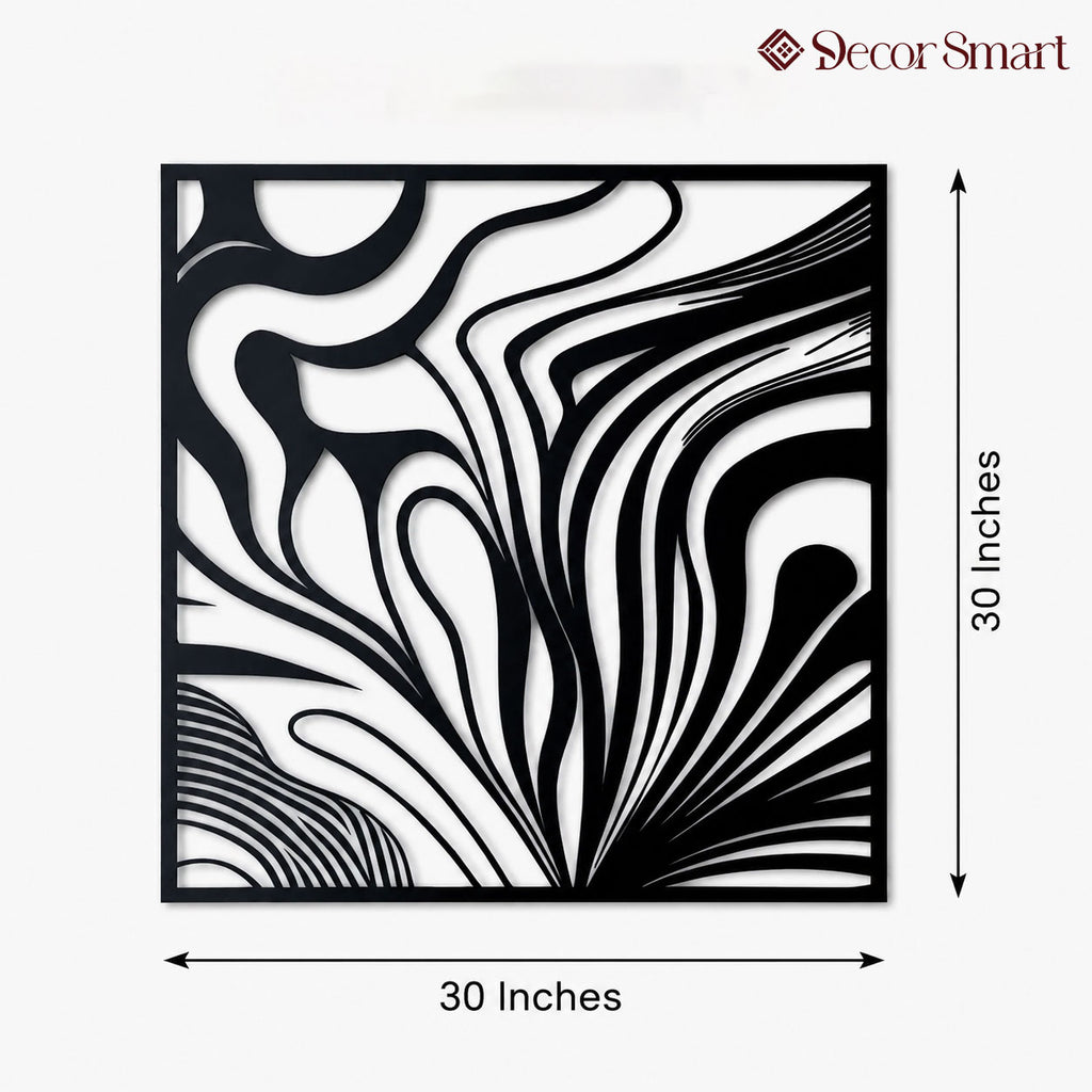 Tiger Stripes Abstract Square Metal Art Wall Decor