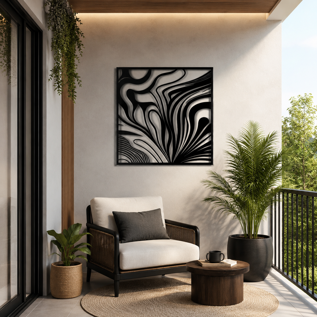 Tiger Stripes Abstract Square Metal Art Wall Decor