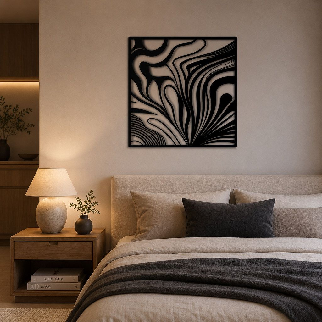 Tiger Stripes Abstract Square Metal Art Wall Decor