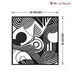 Square Organic Flow Waves Design Metal Art Wall Decor