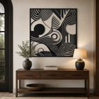 Square Organic Flow Waves Design Metal Art Wall Decor
