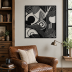 Square Organic Flow Waves Design Metal Art Wall Decor