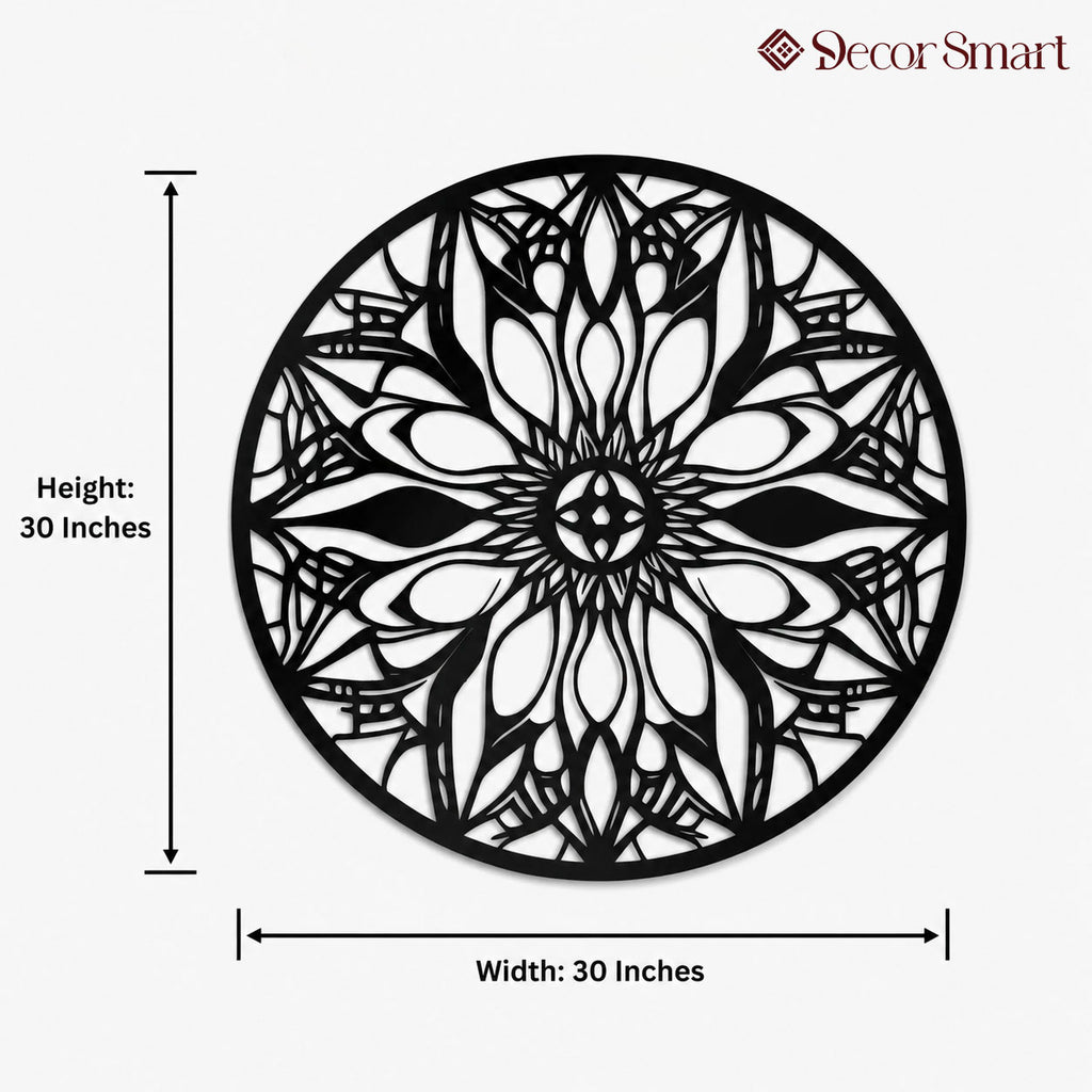 Mandala Art Design Flower Circle Metal Artwork Wall Decor