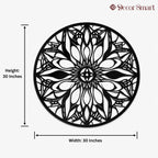 Mandala Art Design Flower Circle Metal Artwork Wall Decor