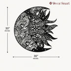 Intricate Sun and Moon Mandala Metal Art Wall Decor