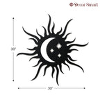 Beautiful Sun Moon and Stars Metal Art Wall Decor